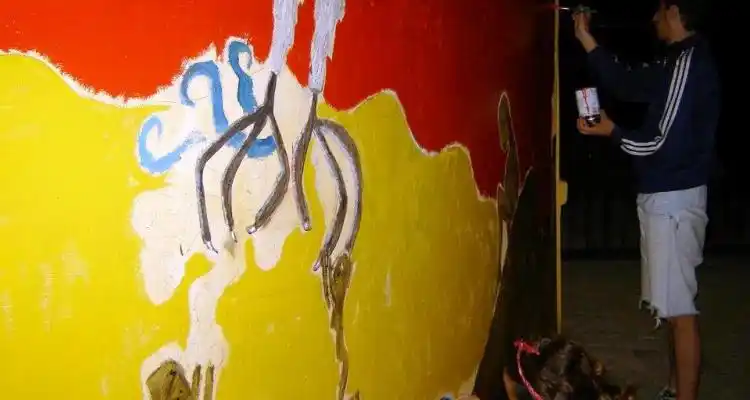 Mural de La Kultural por el Balneario