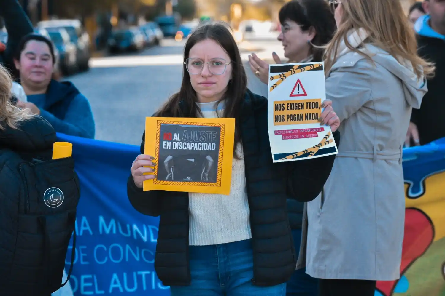 En San Francisco se realizaron marchas por el ajuste a la discapacidad por parte del Gobierno Nacional.