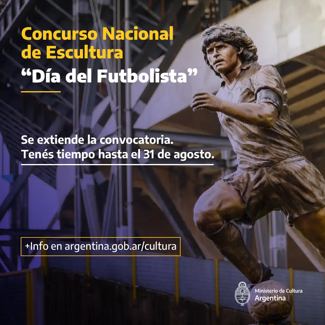 Se extendió el plazo del Segundo Concurso Nacional de Escultura “Día del Futbolista”
