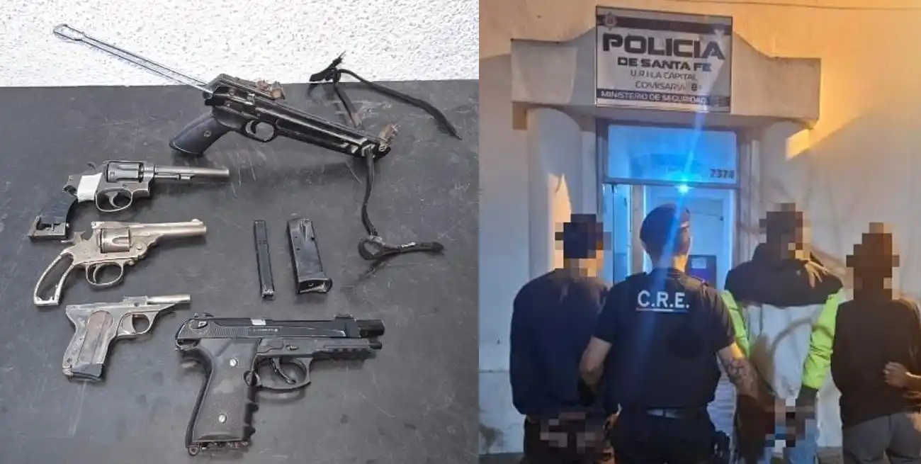 Tres armas de fuego, una réplica de pistola y una ballesta: múltiples secuestros en la madrugada