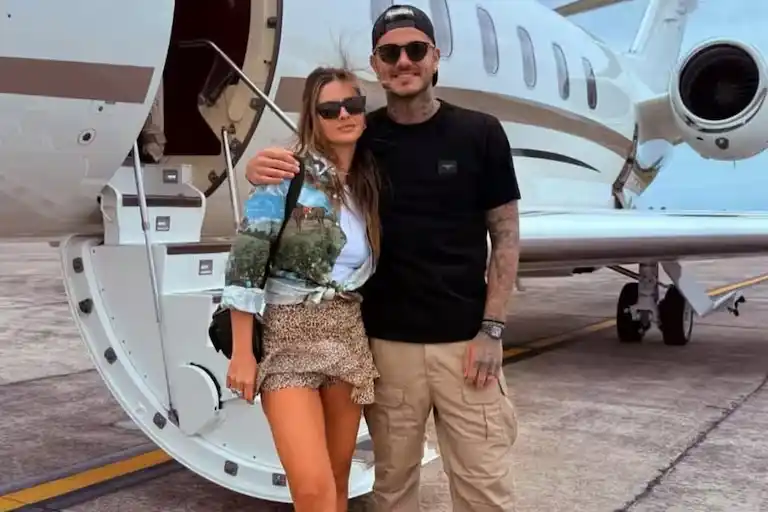 Icardi y la China regresaron a Argentina en jet privado, tras su viaje por Europa