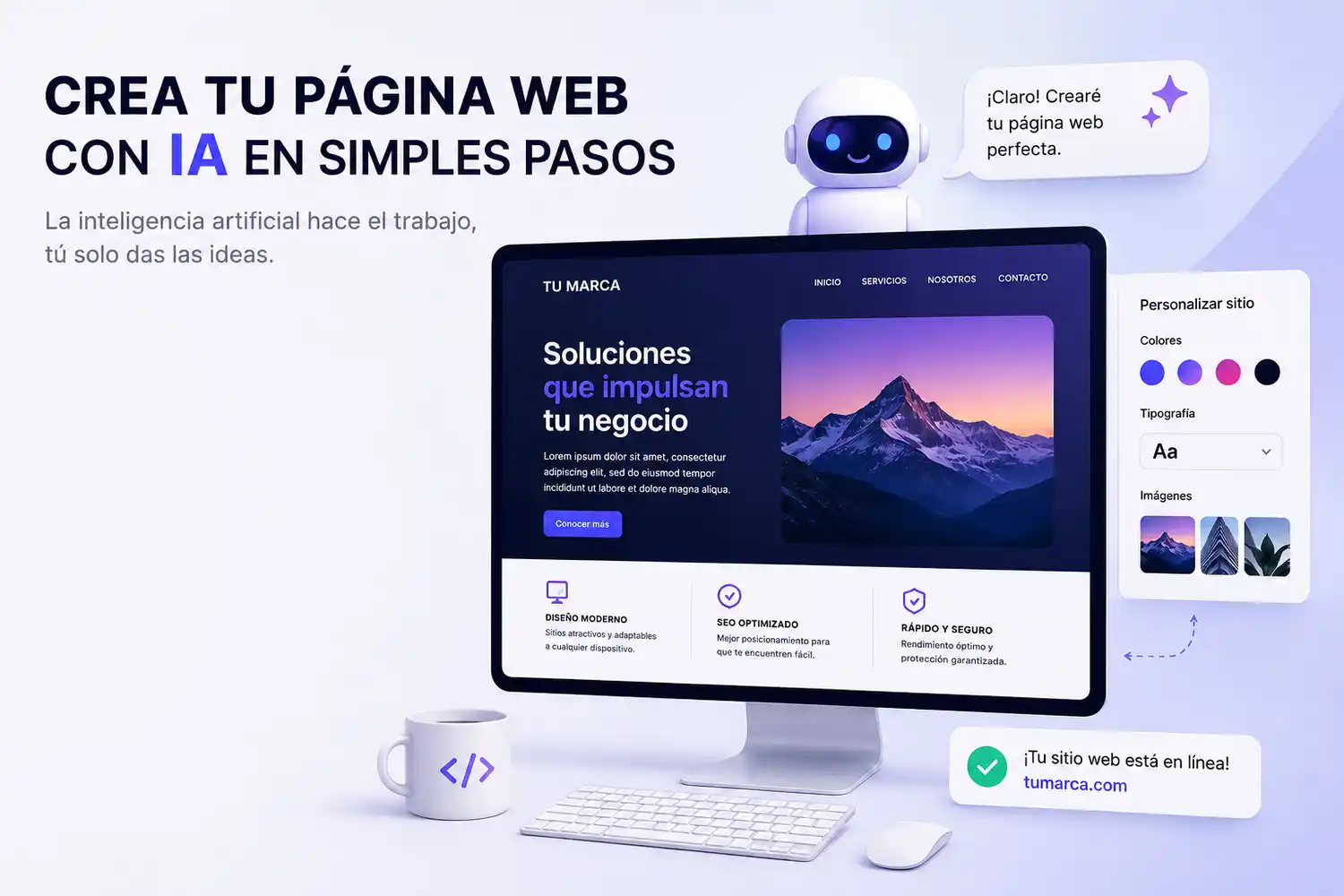 Crear una página web con IA, explicado fácil