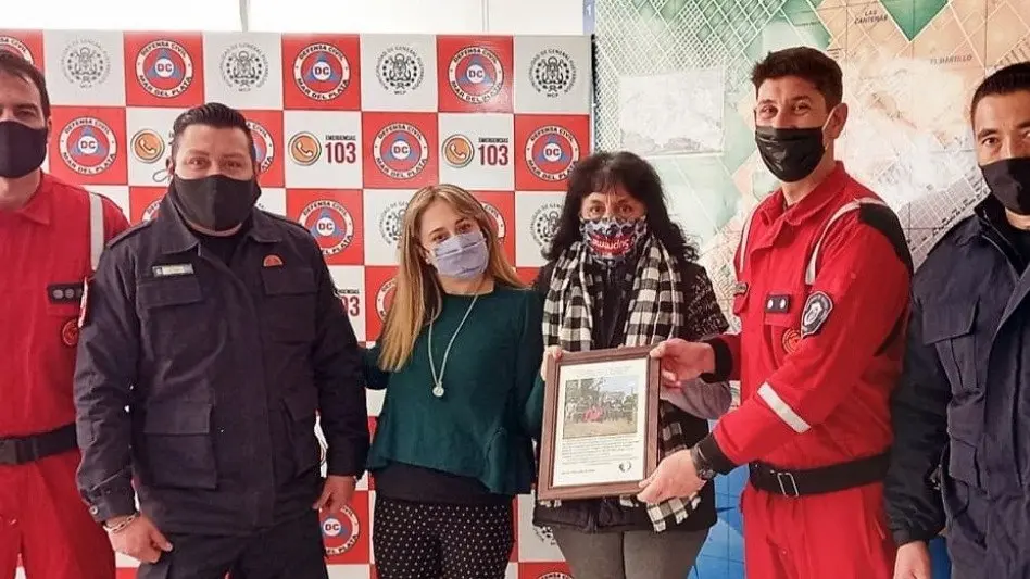 Reconocieron a rescatistas de Riesgos Especiales y Bomberos de Mar del Plata Batán.