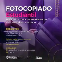 El Área Joven comienza con el Fotocopiado Estudiantil