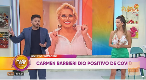Carmen Barbieri dio positivo de COVID-19 y está aislada