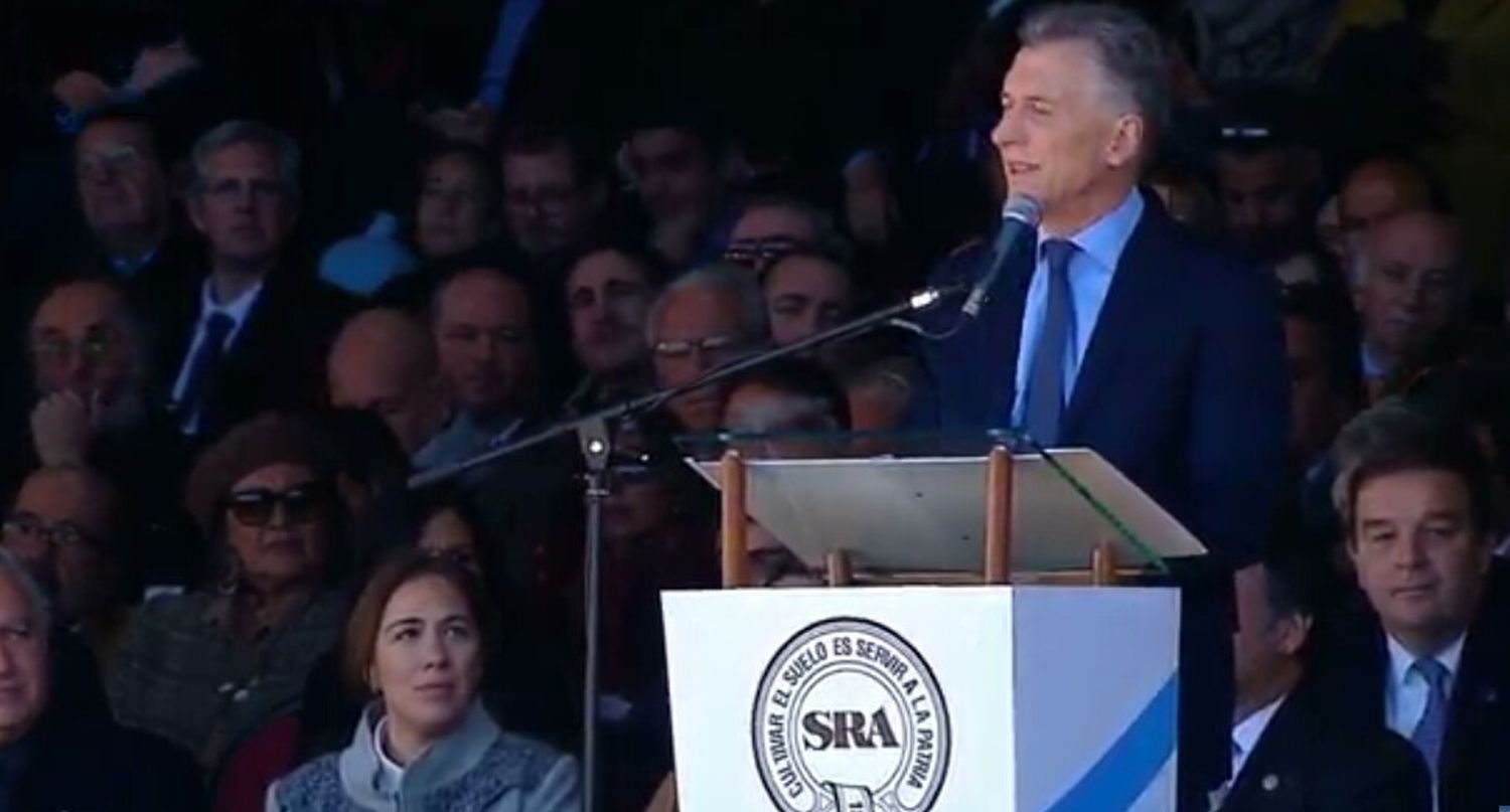 Macri en la Rural: "Queremos una Argentina donde se recupere la plata que nos robaron con la corrupción"