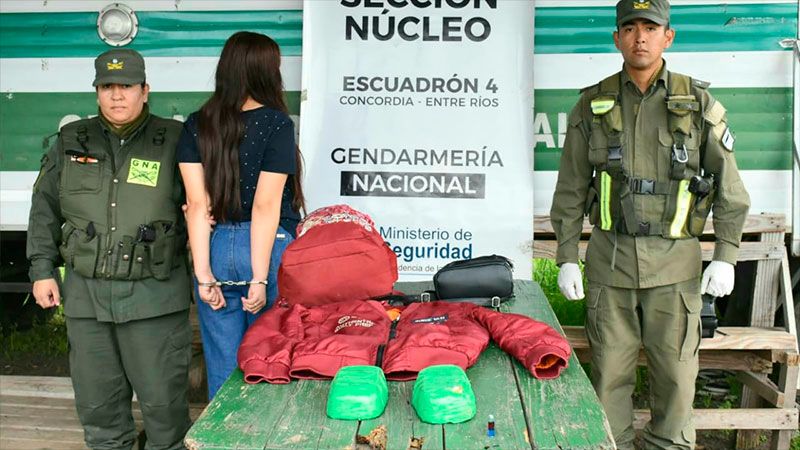 Viajaba en colectivo con dos kilos de cocaína y fue detenida en Entre Ríos