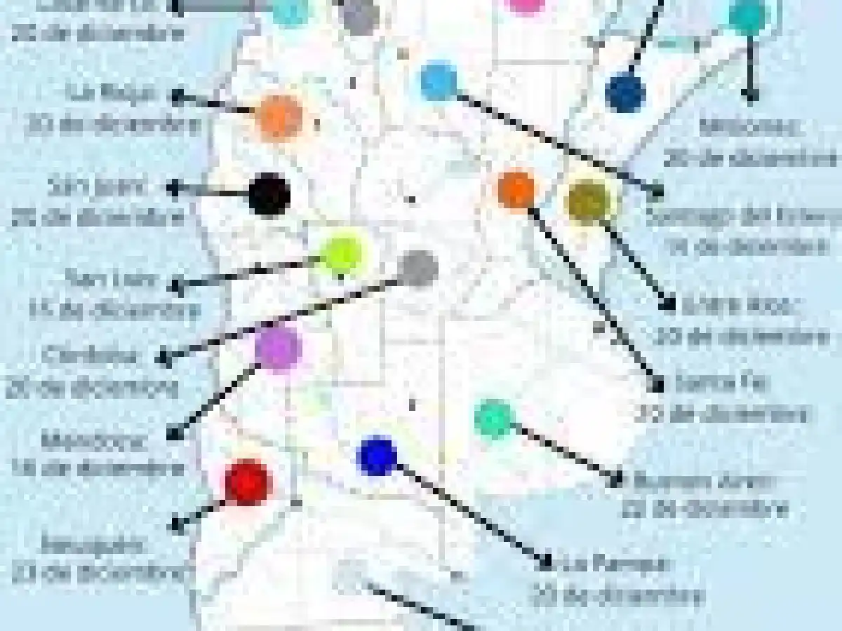 Así es el mapa de finalización del ciclo lectivo 2022, provincia por provincia