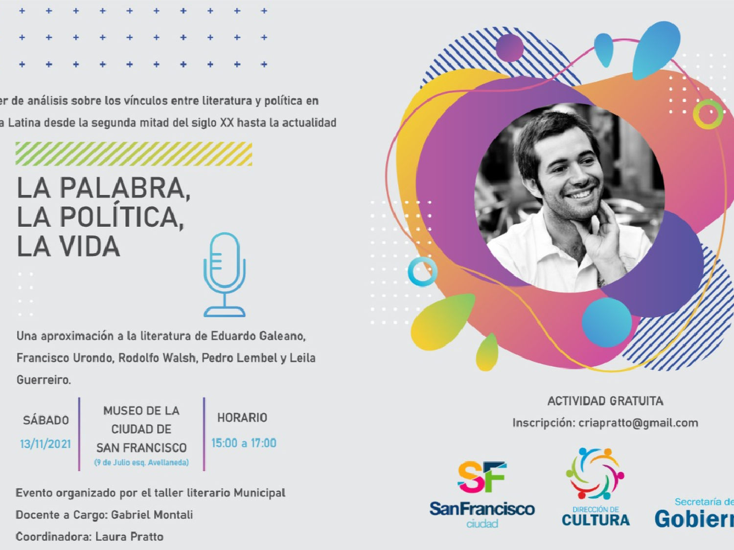 Este sábado dictan un taller sobre la palabra, la política, la vida
