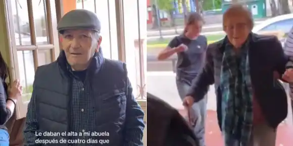 El reencuentro de un abuelo con su esposa tras el alta médica conmovió a miles en redes