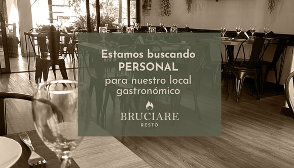 Bruciare busca personal para su local gastronómico