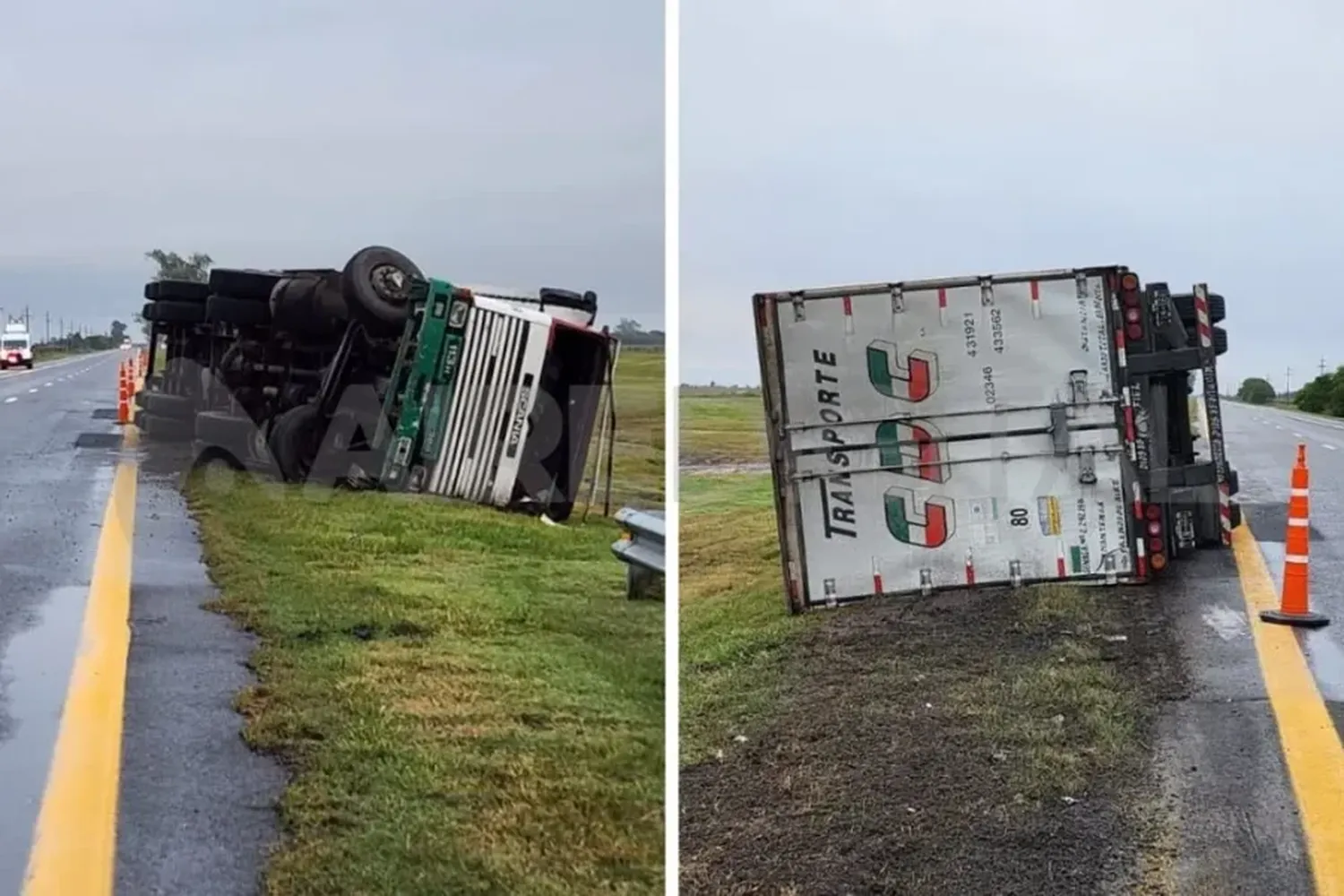 Indignante: volcó un camionero que hacía maniobras peligrosas y manejaba a más de 100 km por hora