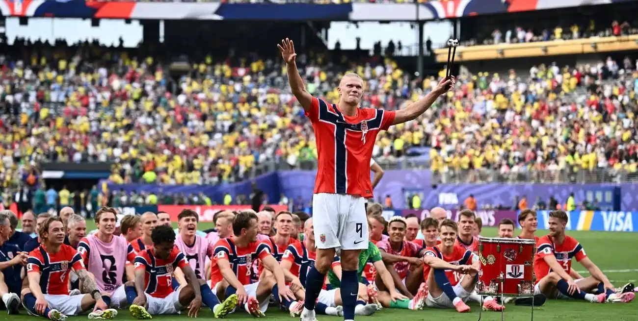 Con un doblete letal de Haaland, Noruega venció a Brasil. Foto: Reuters.