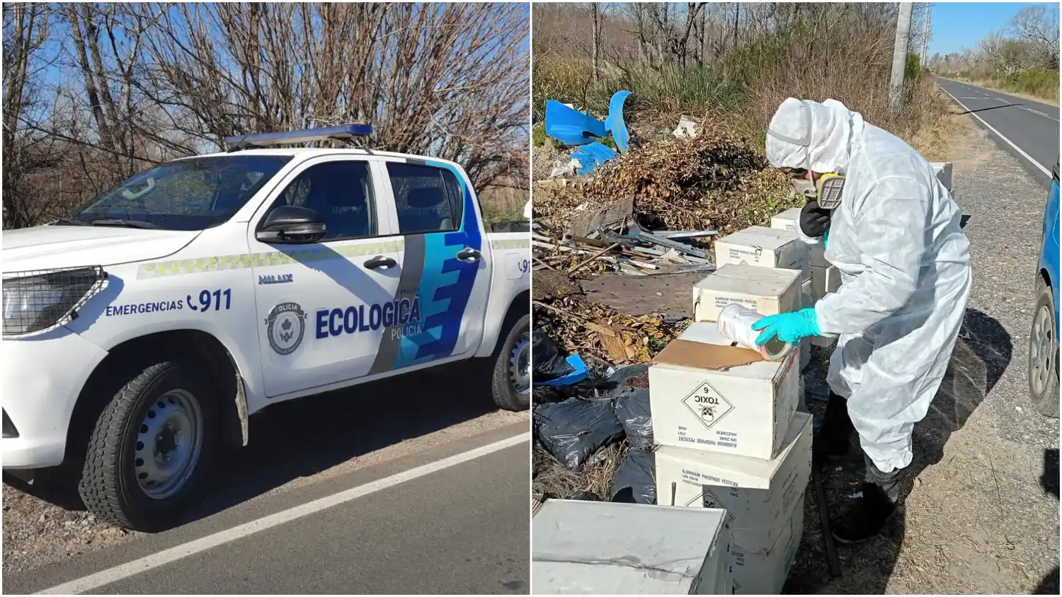 El hallazgo se produjo durante un operativo realizado en la Ruta 25, a la altura del kilómetro 5,2.