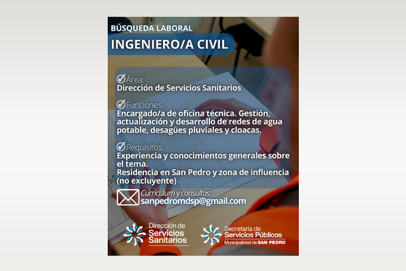 Búsqueda laboral: ingeniero/a civil