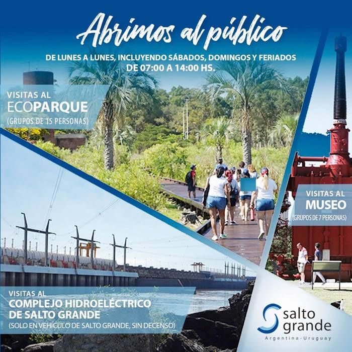 Salto Grande retoma visitas  al Complejo Hidroeléctrico,  el Museo y el Ecoparque