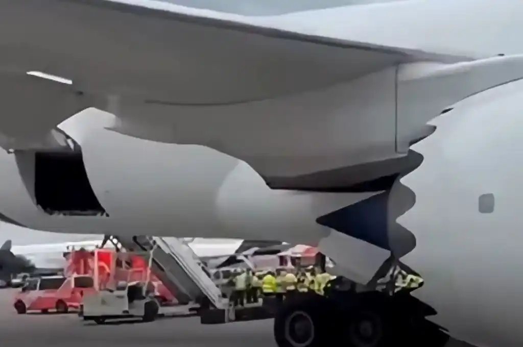 Colapsó la trompa de un avión