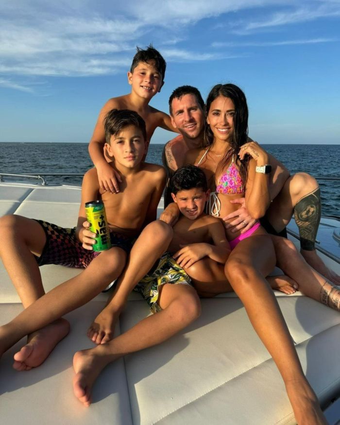 La familia Messi disfrutando los días libres  en Miami