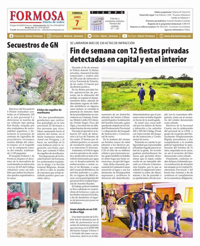 Tapa y Contratapa 7 de junio de 2021