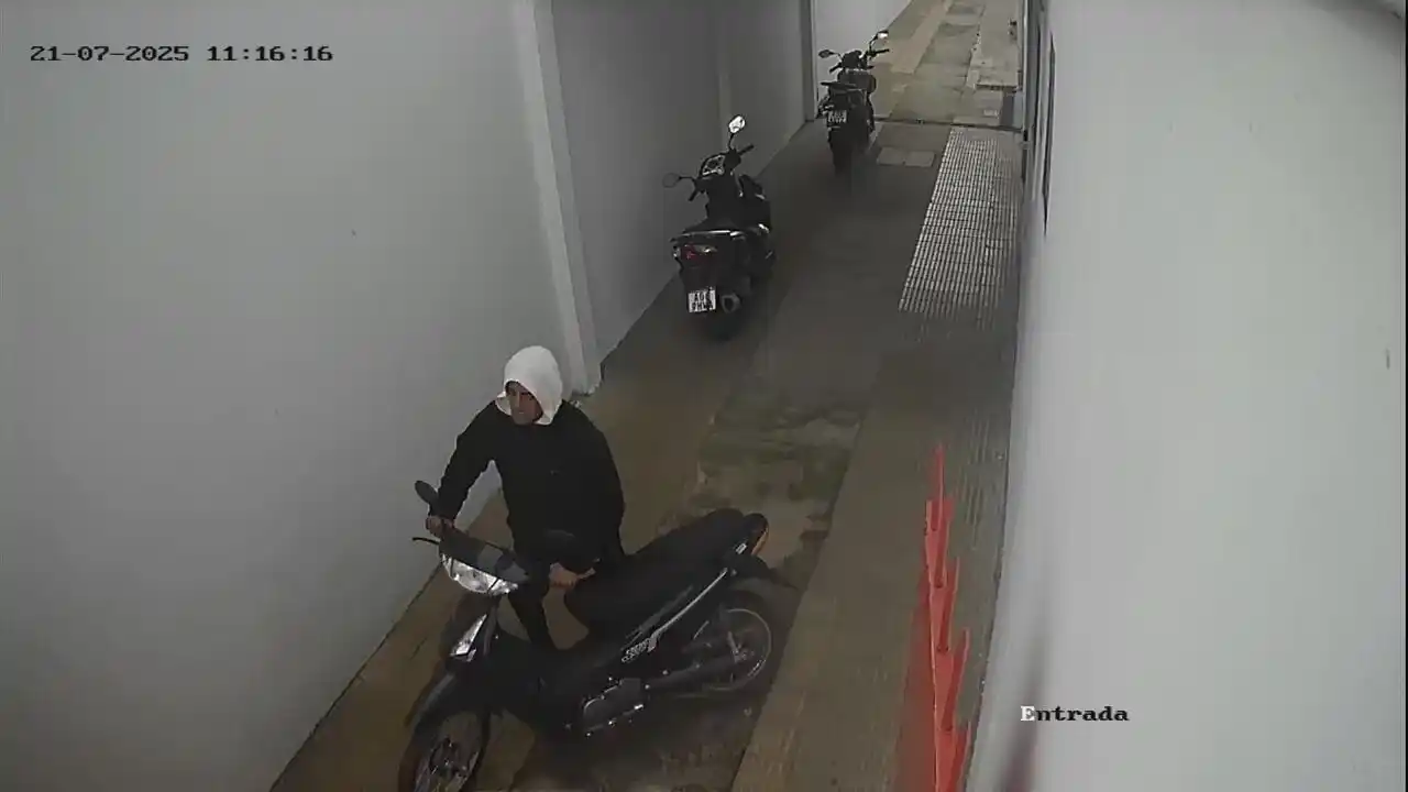 El ladrón fue captado por las cámaras de seguridad.
