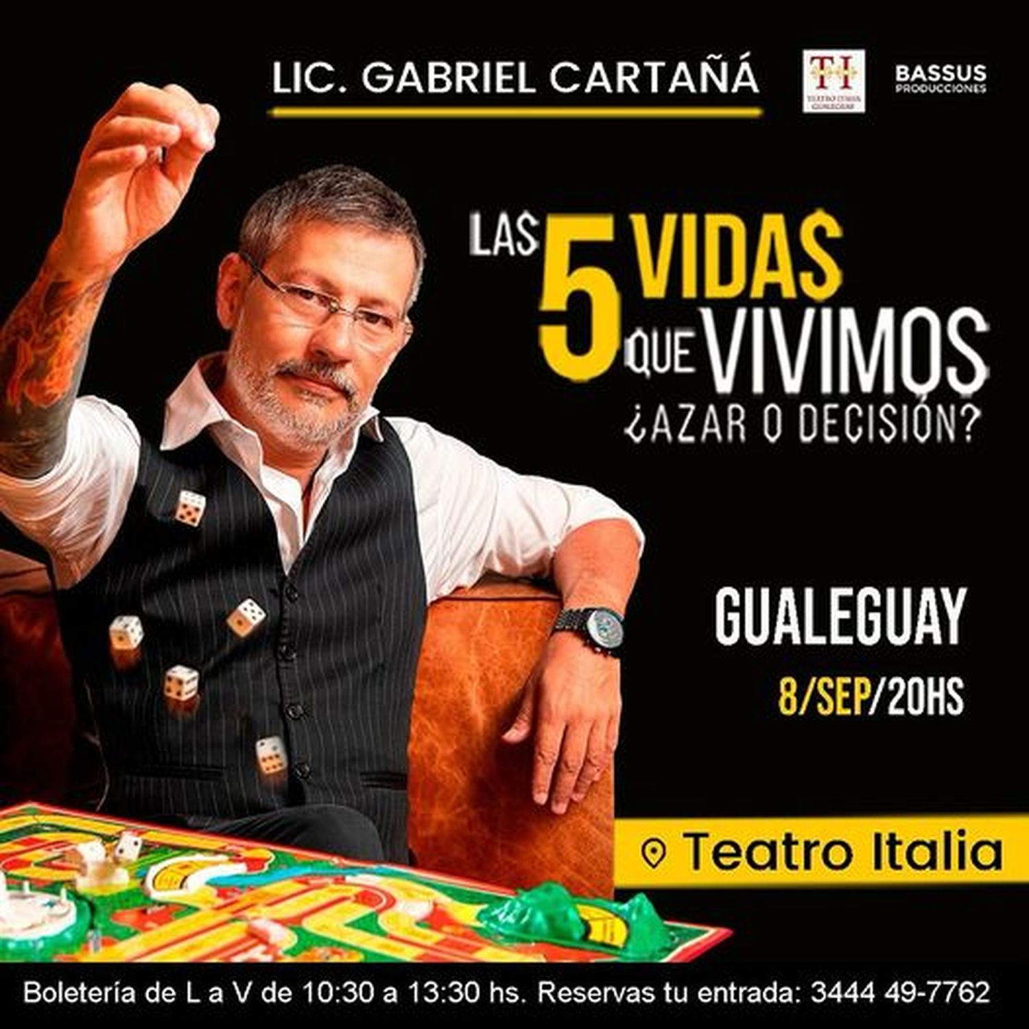 Se presenta el domingo 8 de septiembre el Lic. Gabriel Cartaña