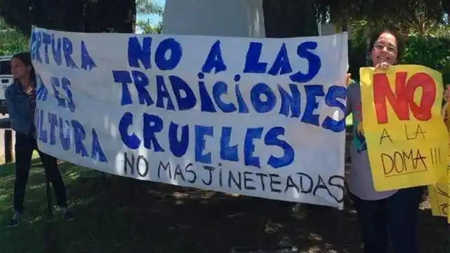 Hicieron una jineteada y proteccionistas de animales fueron a protestar