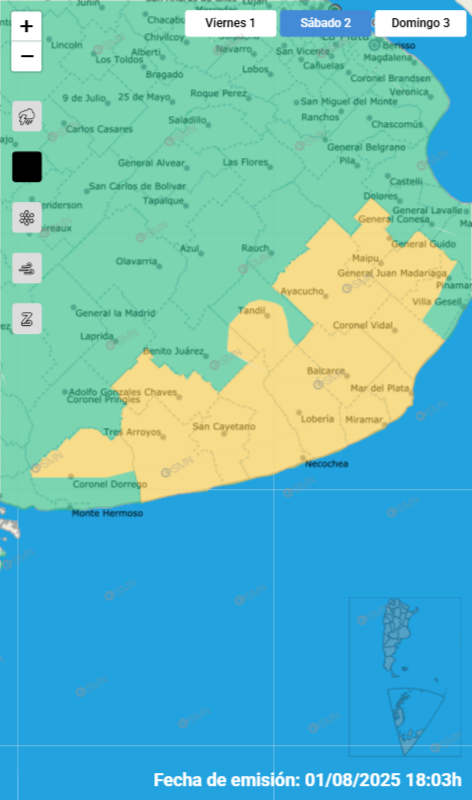 Este sábado Tres Arroyos seguirá pasado por agua