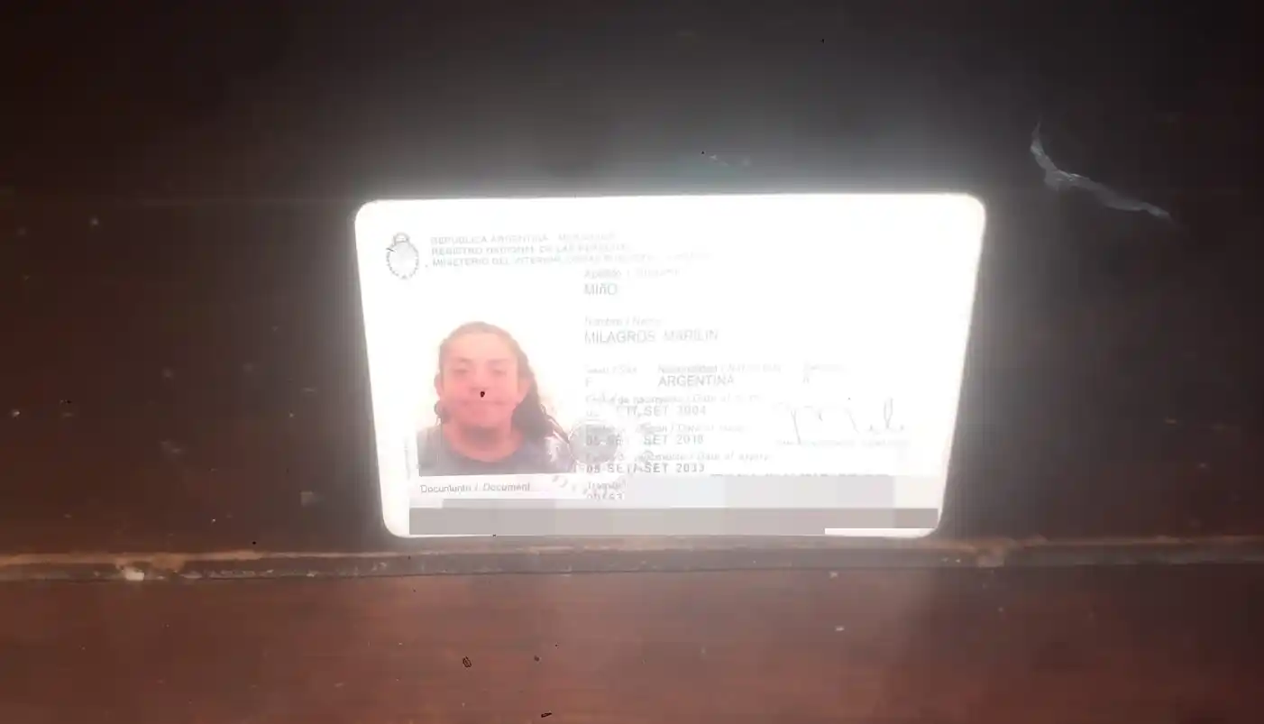 Encontraron DNI de Milagros Marilin Miño