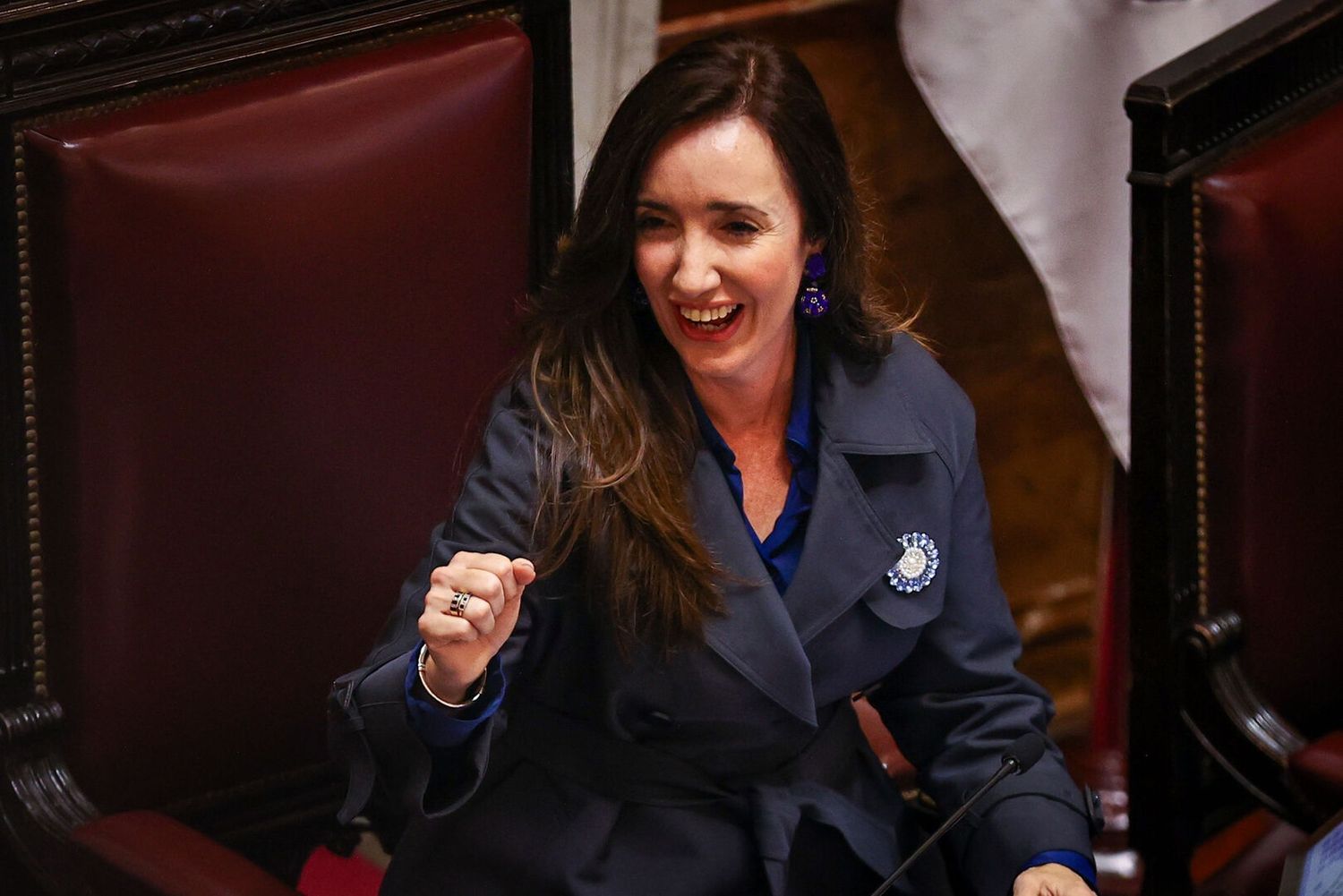 Victoria Villarruel, durante un debate en el Senado de la Ley Bases. | EFE/ Juan Ignacio Roncoroni