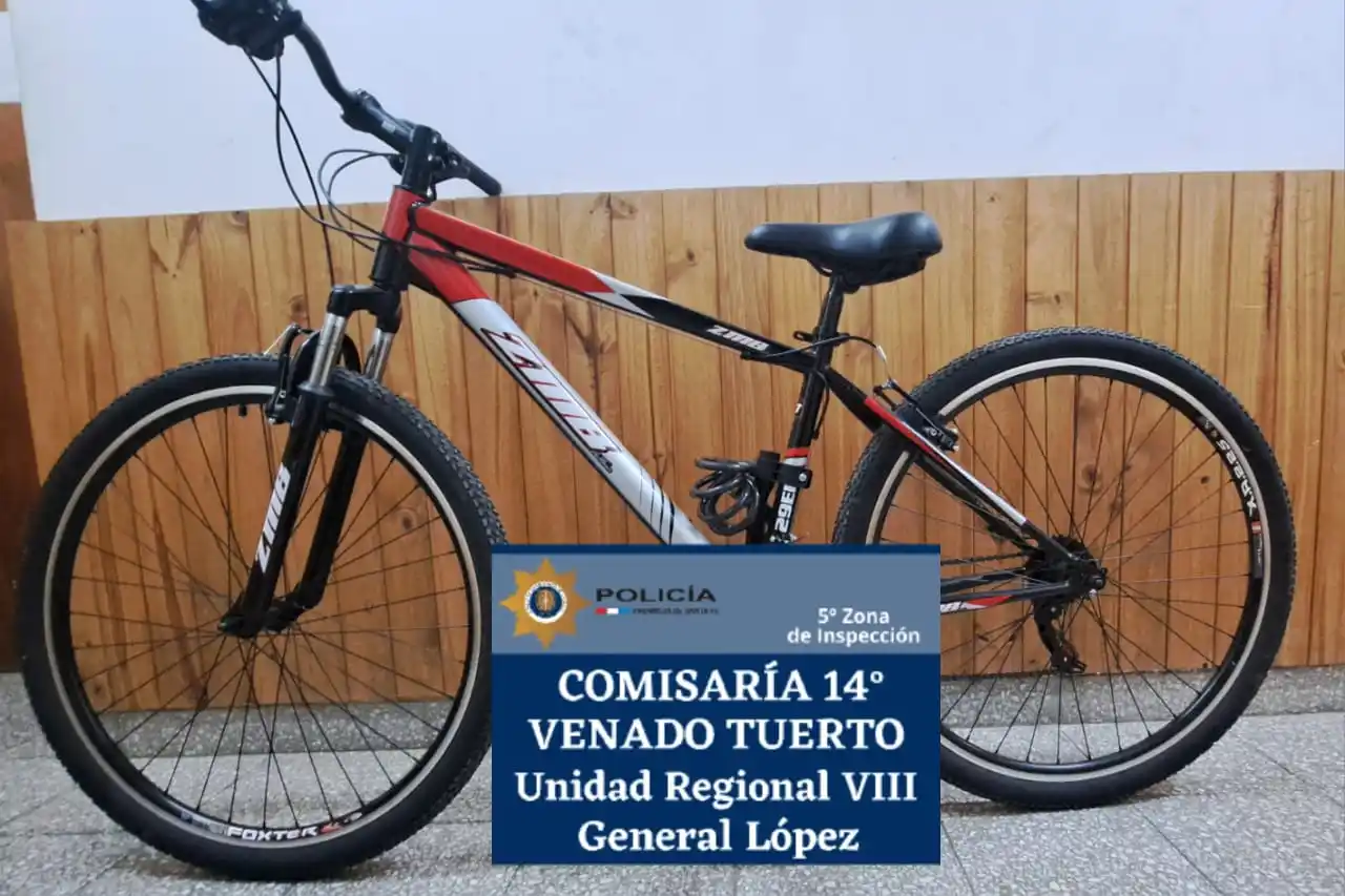Venado Tuerto: recuperan bicicleta robada