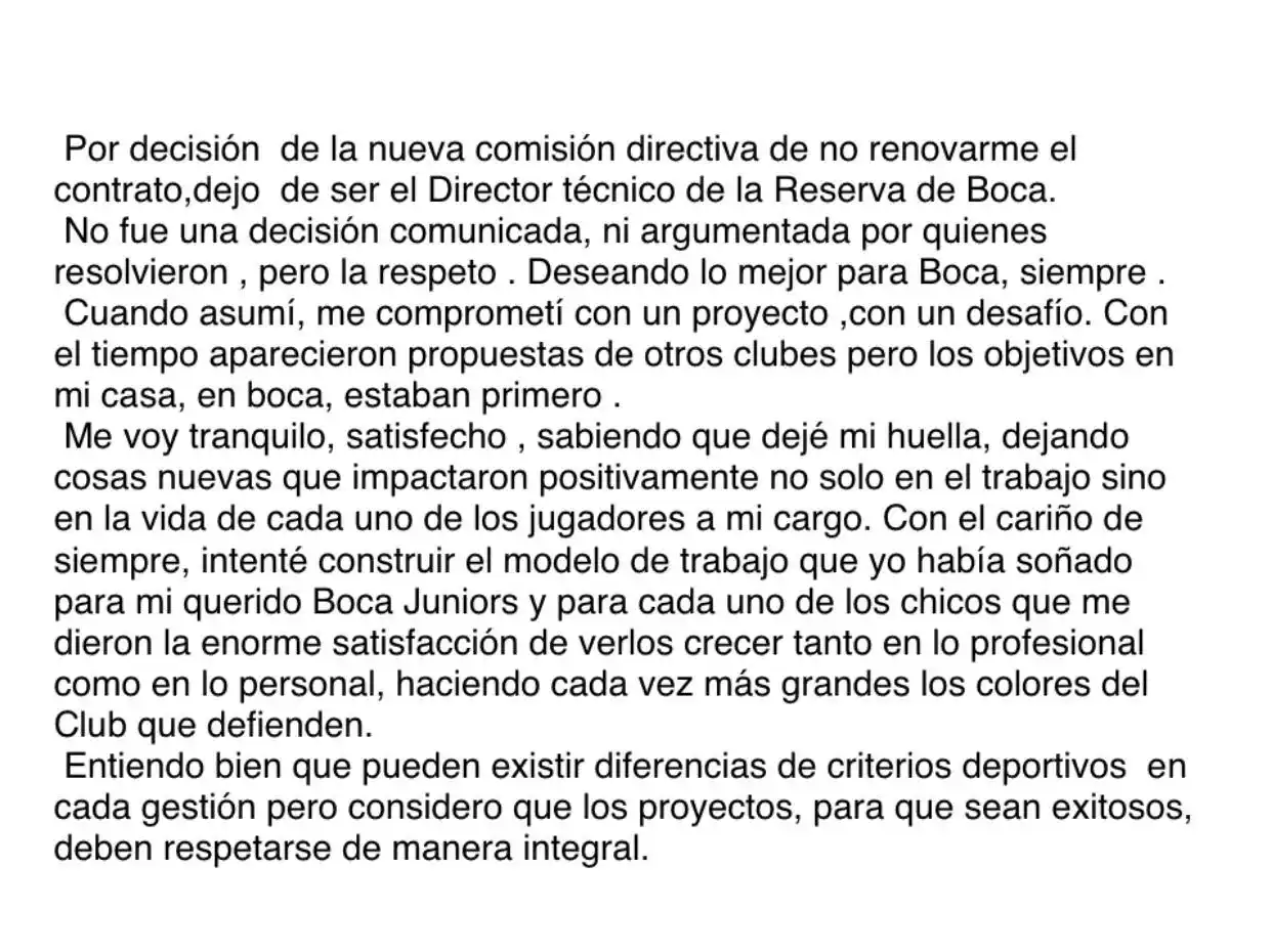 El duro descargo del Flaco Schiavi tras ser despedido por Riquelme en Boca