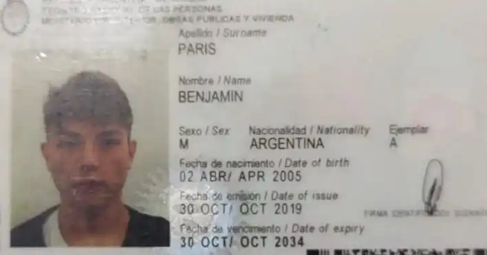 Encontraron el DNI de Benjamín