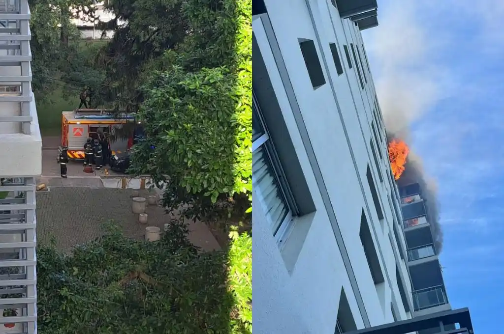 Un departamento del décimo piso ardió en llamas.
