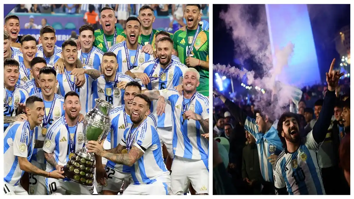 ARGENTINA SE ALZA con la COPA AMÉRICA 2024: miles de hinchas celebraron en el Obelisco en Buenos Aires