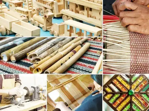 La posibilidad de aprender oficios con maestros artesanos. Juguetes,  instrumentos y cestería  ancestral