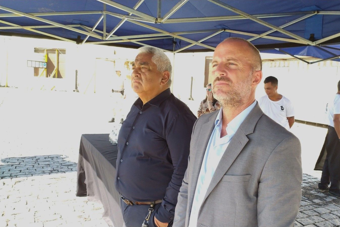 Aunque está en uso de licencia, el intendente estuvo presente en el acto.