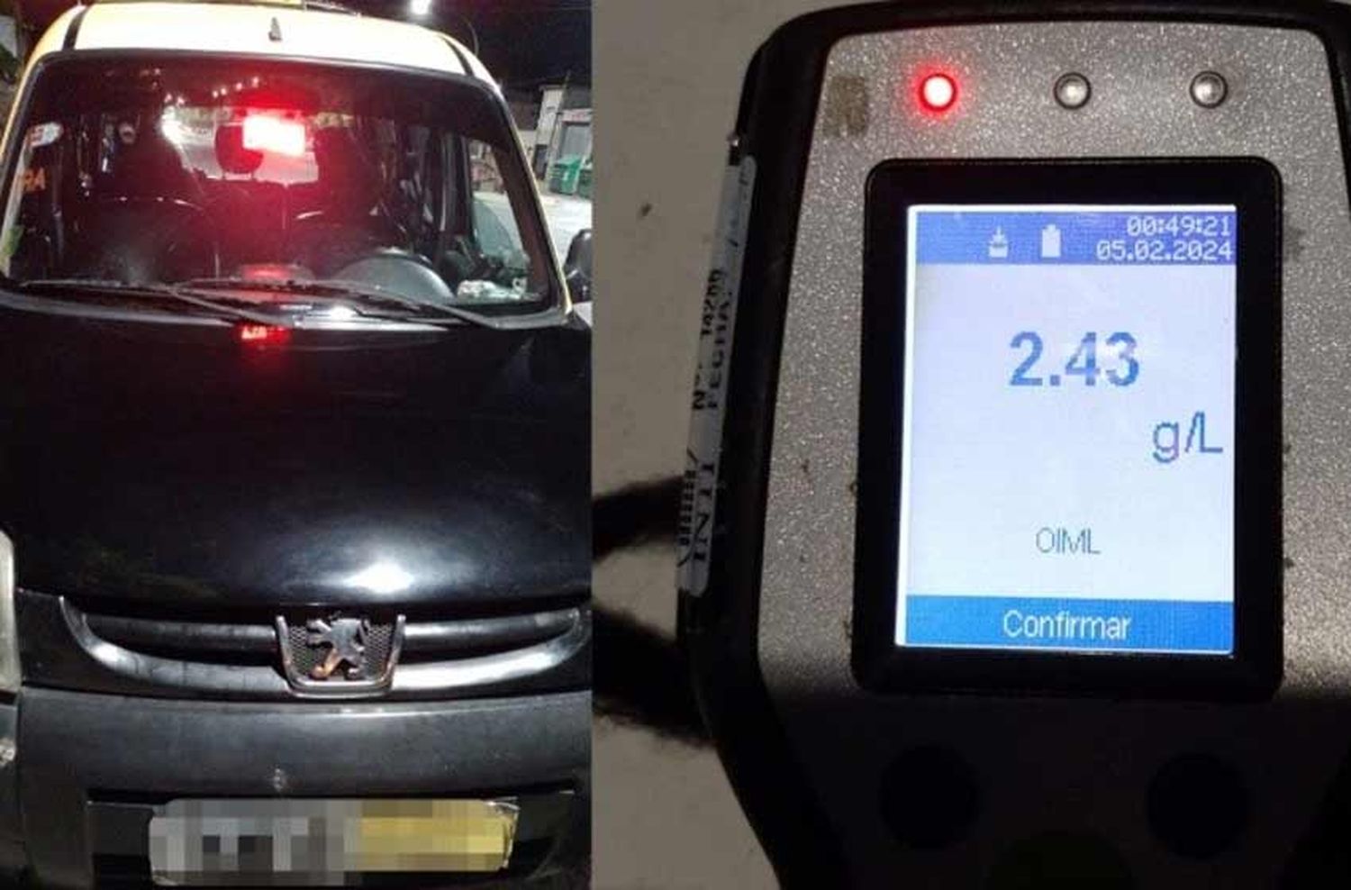 Insólito: un taxista dio 2,43 de alcoholemia y le retiraron la licencia de conducir