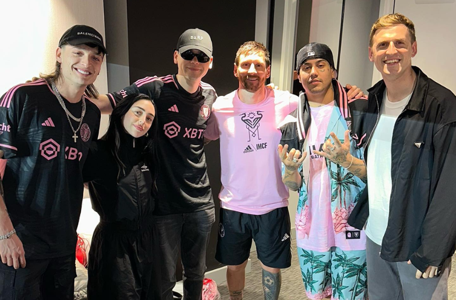 Encuentro de estrellas: Nicki Nicole, Duki, Bizarrap y Peso Pluma vieron a Messi en Miami