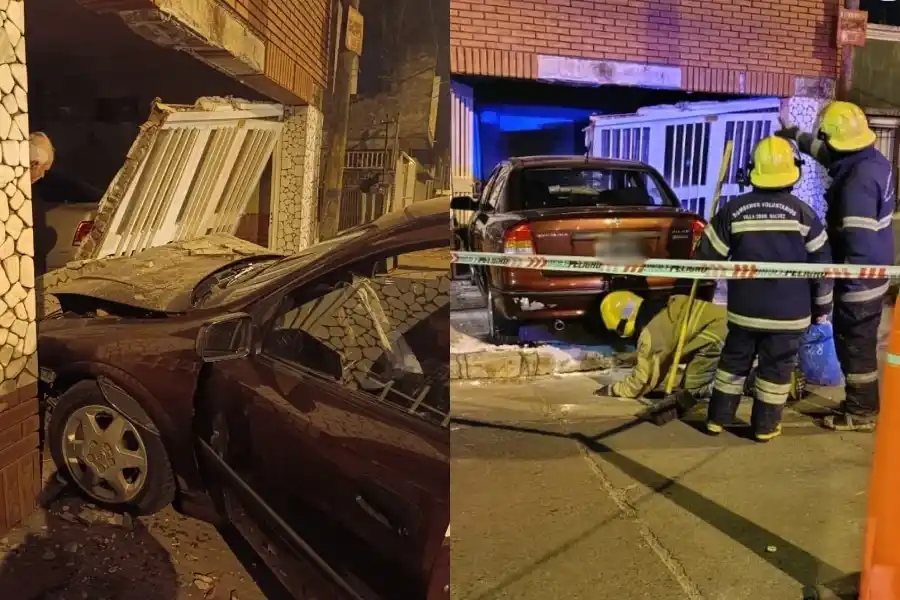 Un conductor alcoholizado incrustó su auto contra el portón de una casa.