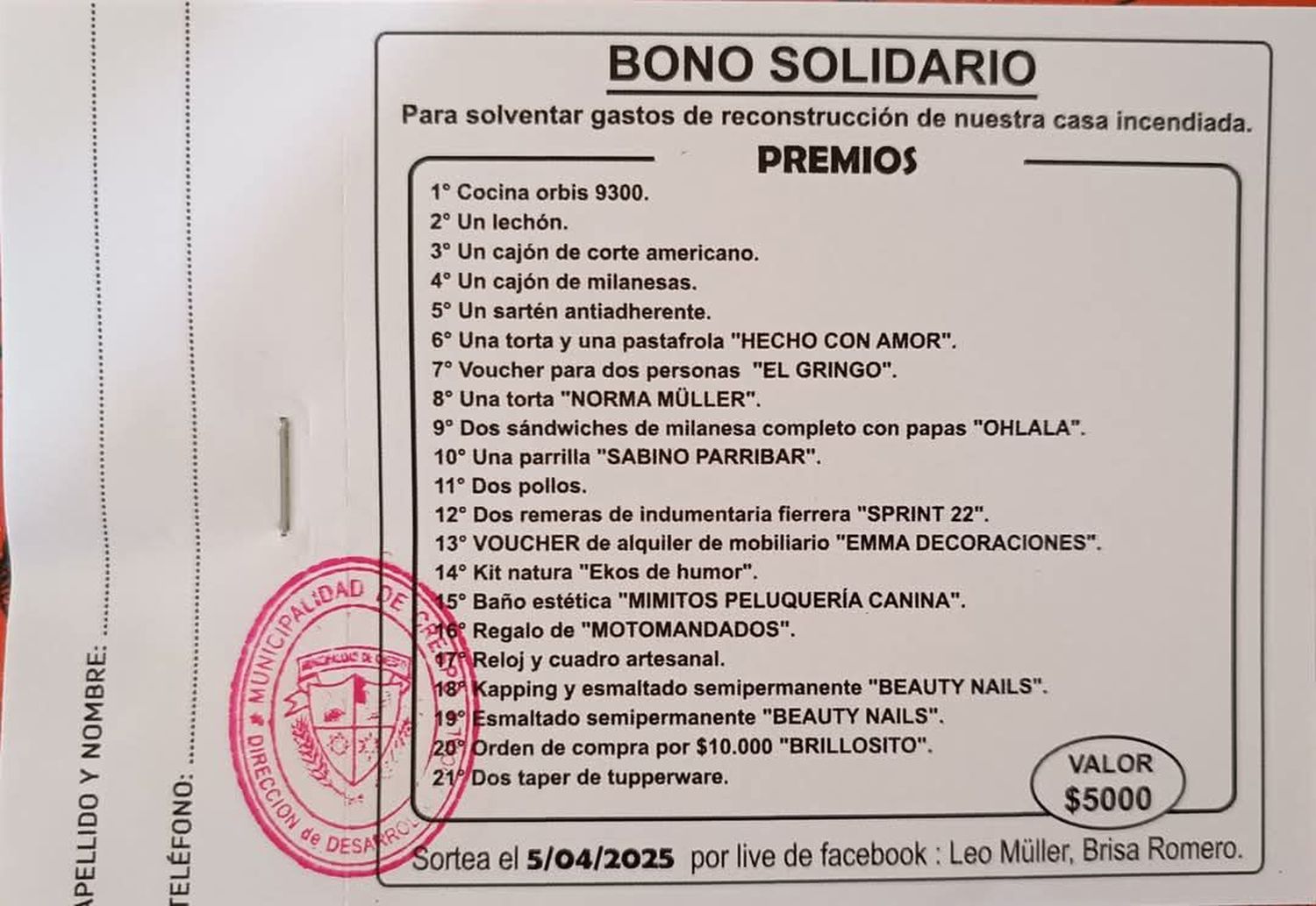 Crespo vuelve a mostrar su costado solidario