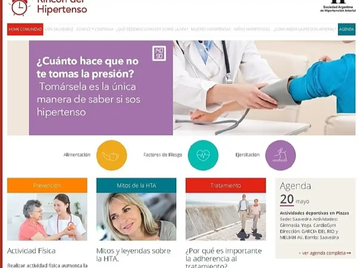 Rincón del Hipertenso: nueva plataforma digital para personas con presión alta 
