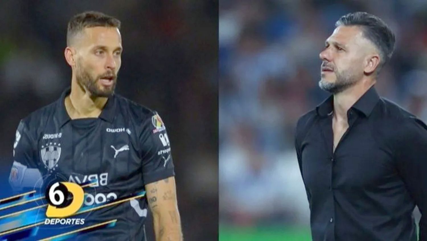 Sergio Canales (izquierda) y Martín Demichelis. Foto: @telediariomty