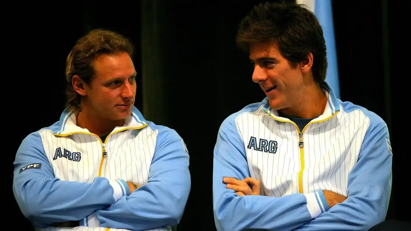 David Nalbandian y Juan Martín del Potro, en la Copa Davis 2008.