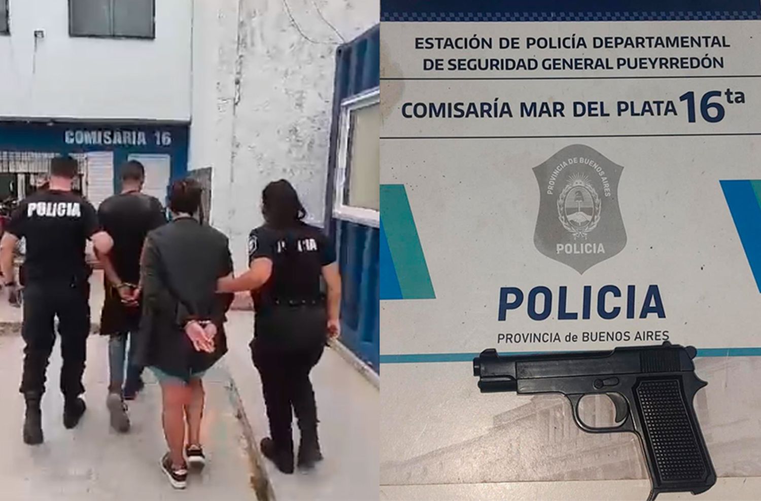 Detienen a una pareja que usó arma de juguete para robar a un joven