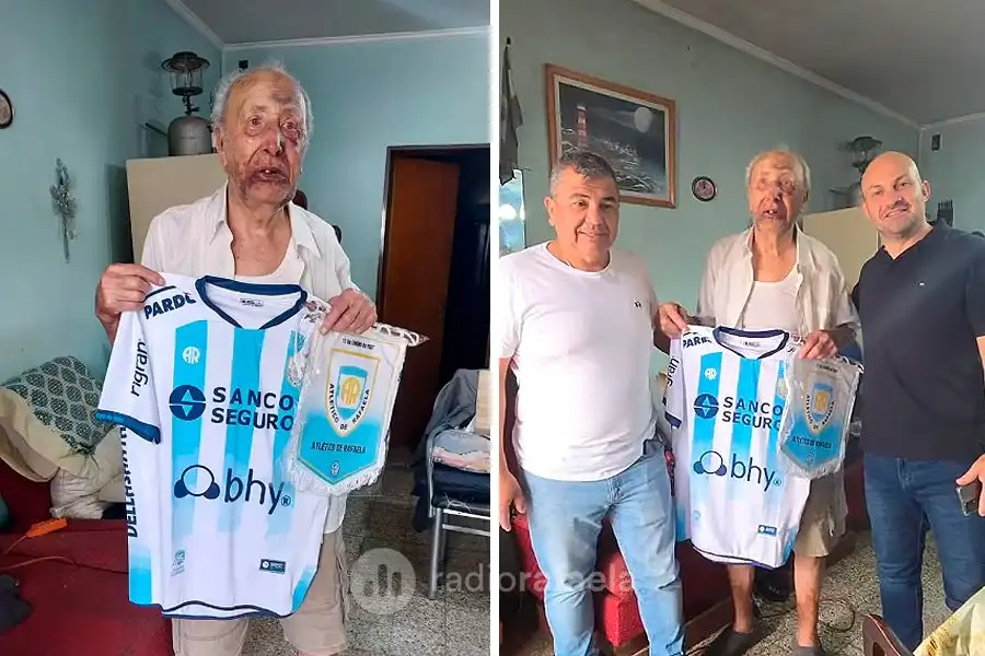 Ismael junto a dos dirigentes de Atlético de Rafaela