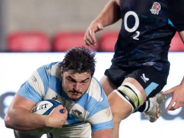 Pedro Rubiolo anotó su primer try en Los Pumas. Foto:UAR