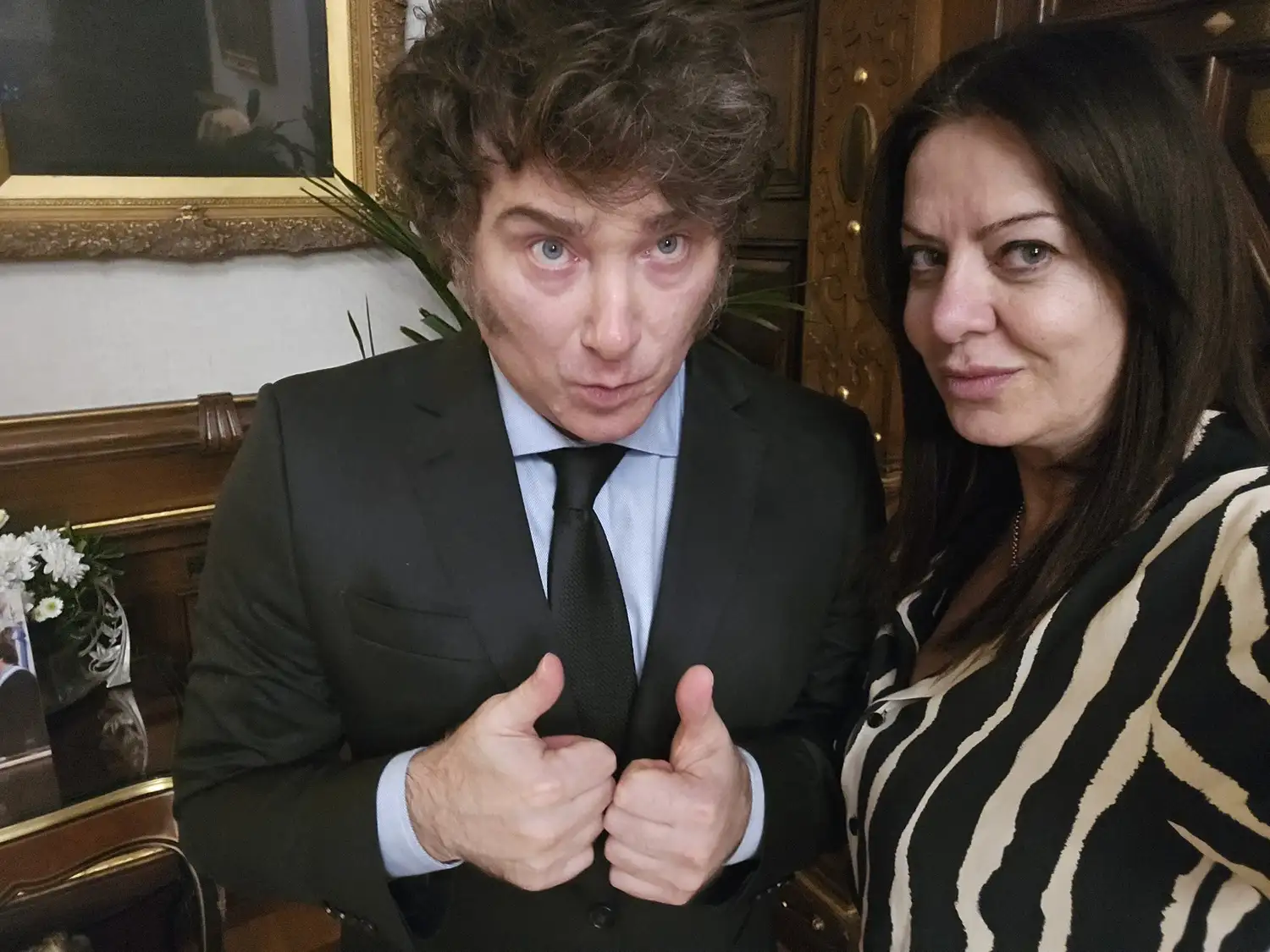 El presidente Javier Milei con la ministra de Capital Humano, Sandra Pettovello.