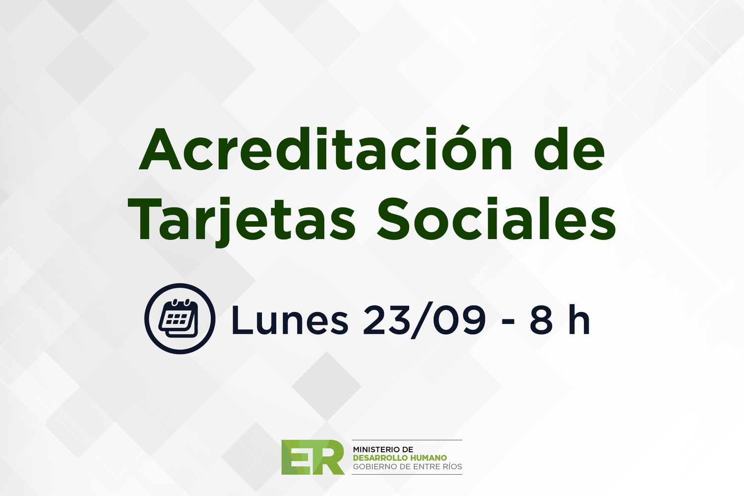 El próximo lunes se acreditarán las tarjetas sociales