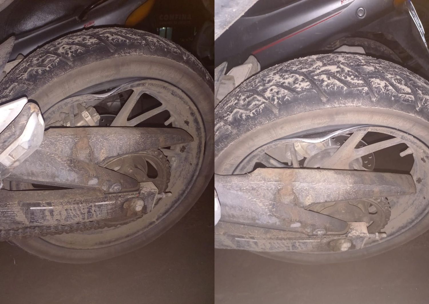 Lucio Mansilla 8000: se le rompió la llanta de la moto por los baches