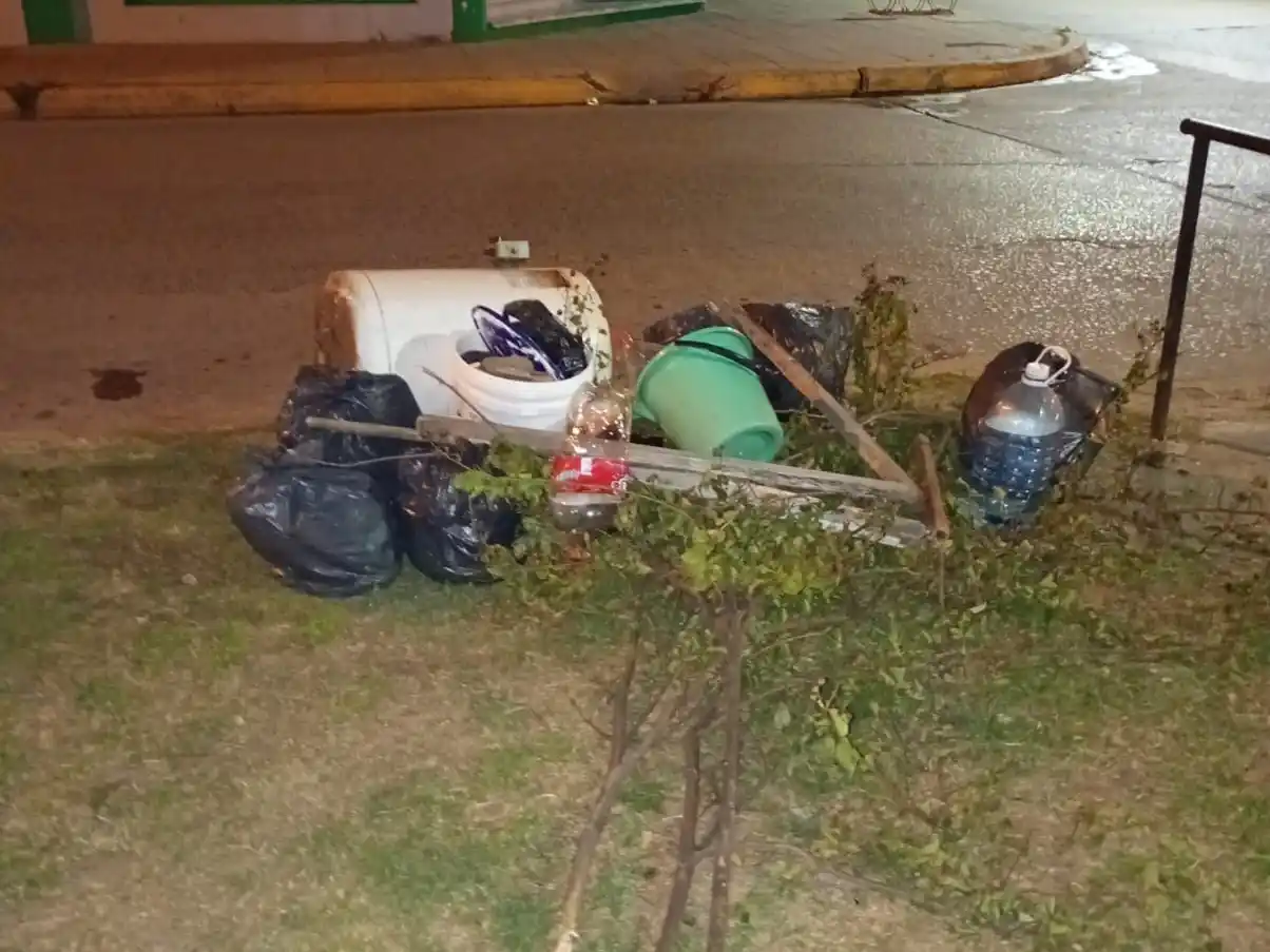 Basura tirada afuera de ANDAR: "Chatarra, ramas, un asco”
